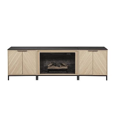 Linon Alver Fireplace & 2 Cabinets