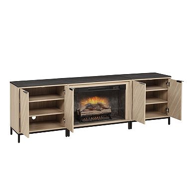 Linon Alver Fireplace & 2 Cabinets