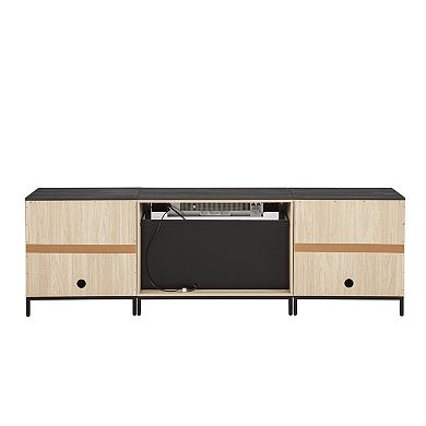 Linon Alver Fireplace & 2 Cabinets