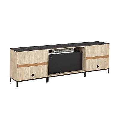 Linon Alver Fireplace & 2 Cabinets