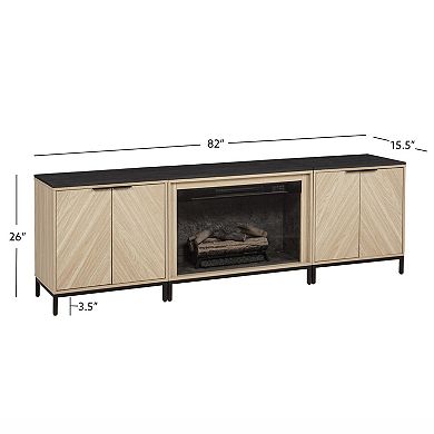 Linon Alver Fireplace & 2 Cabinets