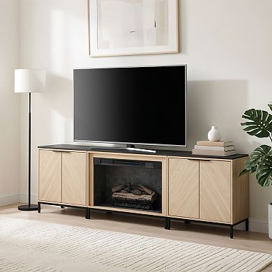 Linon Alver Fireplace & 2 Cabinets