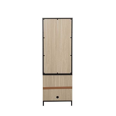Linon Alver Media Bookcase Set with Storage Cabinets