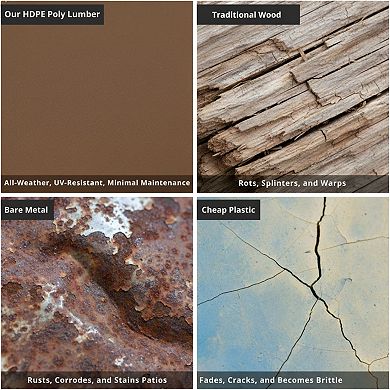 WOW PIONEER Modern Recycled Plastic All-Weather Dining Chairs Set of Two