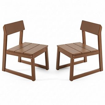 WOW PIONEER Modern Recycled Plastic All-Weather Dining Chairs Set of Two