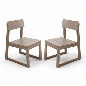 WOW PIONEER Modern Recycled Plastic All-Weather Dining Chairs Set of Two