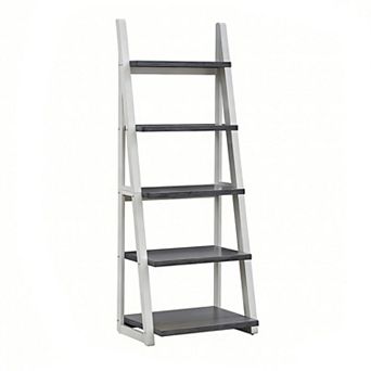 5 tier Bookshelf, 72" Tall Display Storage Rack, Ladder Shelf for Books, CDs & Home Decor