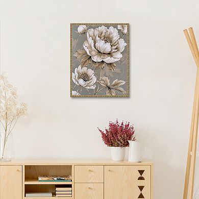 Masterpiece Ink Wash Peonies Framed Wall Art