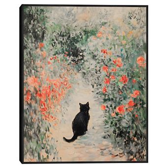 Masterpiece Cat in the Garden Framed Wall Art