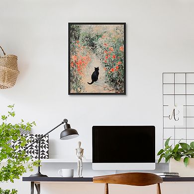 Masterpiece Cat in the Garden Framed Wall Art