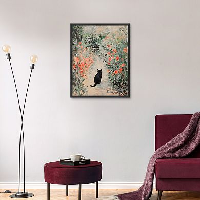 Masterpiece Cat in the Garden Framed Wall Art
