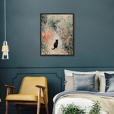 Masterpiece Cat in the Garden Framed Wall Art