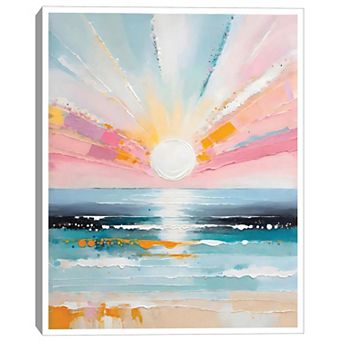 Masterpiece Pastel Abstract Sunset Framed Wall Art