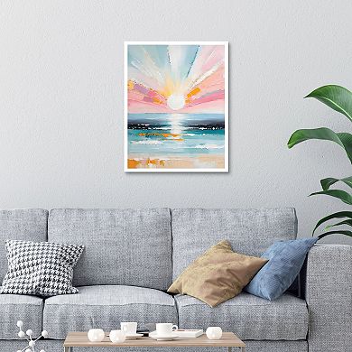 Masterpiece Pastel Abstract Sunset Framed Wall Art