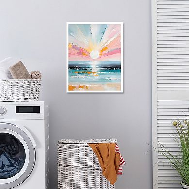 Masterpiece Pastel Abstract Sunset Framed Wall Art