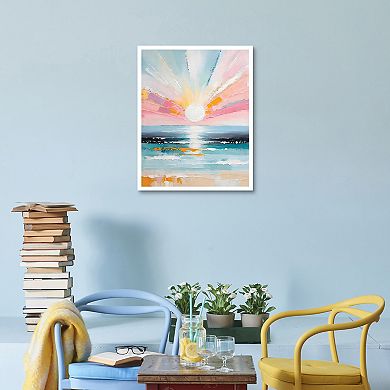 Masterpiece Pastel Abstract Sunset Framed Wall Art