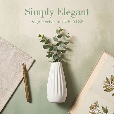 Small Ceramic Bud Vase Cylinder Vase Matte Ribbed Decorative Flower Vase for Desktop Bathroom