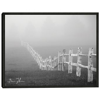 Masterpiece Fence in the Fog Framed Wall Art