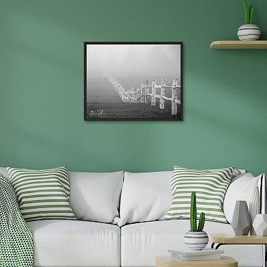 Masterpiece Fence in the Fog Framed Wall Art