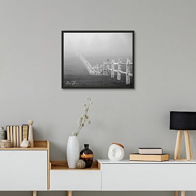 Masterpiece Fence in the Fog Framed Wall Art