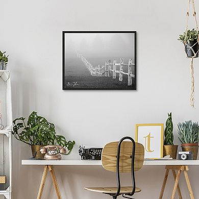 Masterpiece Fence in the Fog Framed Wall Art