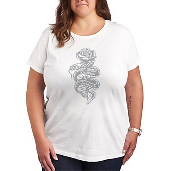 Plus Size Yellowstone Dutton Forever Snake & Rose Graphic Tee