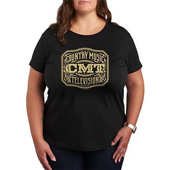 Plus Size CMT Western Belt Buckle Graphic Tee