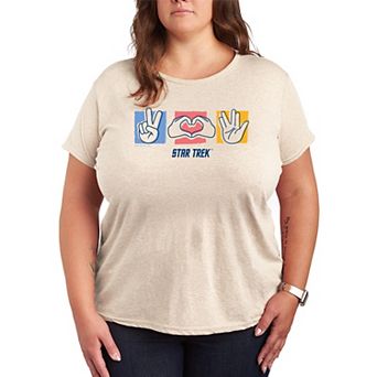 Plus Size Star Trek Peace, Love & Vulcan Salute Graphic Tee