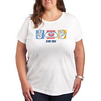 Plus Size Star Trek Peace, Love & Vulcan Salute Graphic Tee