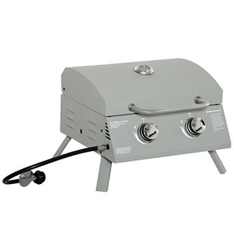 21.75" Portable 2-Burner Gas Grill, Foldable Camping BBQ Grill for Outdoor Picnic