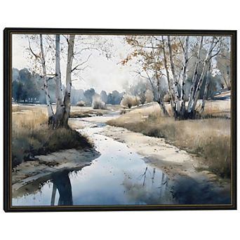 Masterpiece Birch Tree Creek Framed Wall Art