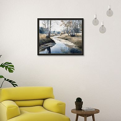 Masterpiece Birch Tree Creek Framed Wall Art