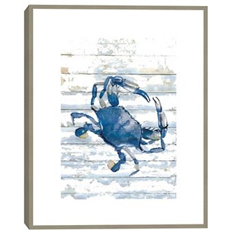 Masterpiece Ocean Blue Crab Framed Wall Art