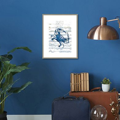 Masterpiece Ocean Blue Crab Framed Wall Art