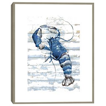 Masterpiece Ocean Blue Lobster Framed Wall Art
