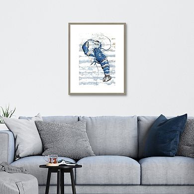Masterpiece Ocean Blue Lobster Framed Wall Art