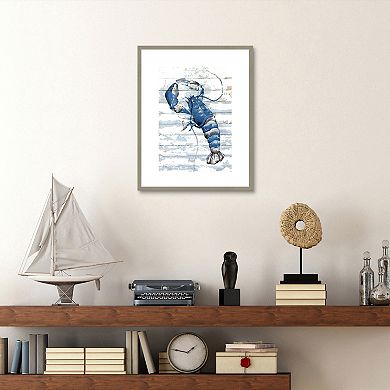 Masterpiece Ocean Blue Lobster Framed Wall Art