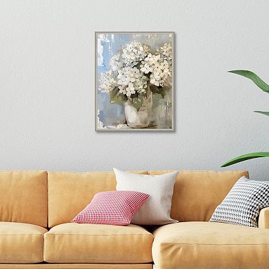 Masterpiece White Hydrangeas Framed Wall Art