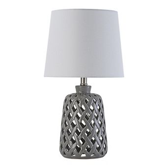 C Cattleya 20-Inch Modern Ceramic Table Lamp with Hollow Cut-Out Base,3-Way Rotary Switch