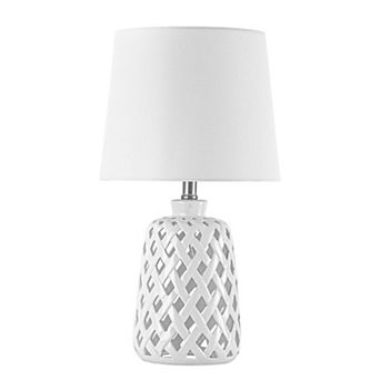 C Cattleya 20-Inch Modern Ceramic Table Lamp with Hollow Cut-Out Base,3-Way Rotary Switch