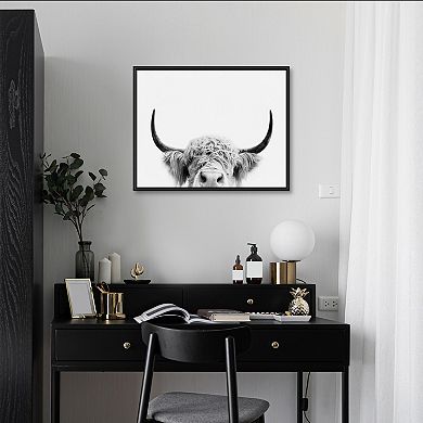 Masterpiece Peeking Cow Framed Wall Art