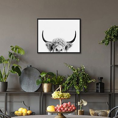 Masterpiece Peeking Cow Framed Wall Art