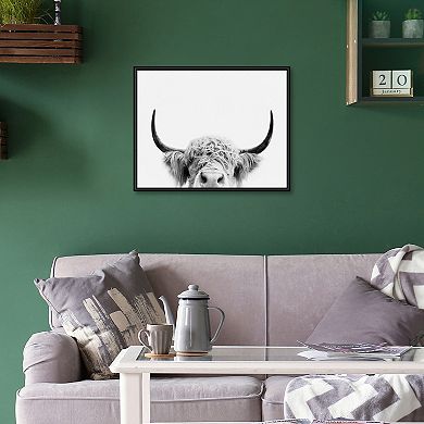 Masterpiece Peeking Cow Framed Wall Art