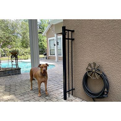 Cast Iron Farmhouse Windmill Wall Mounted Garden Hose Holder Bronze Finish