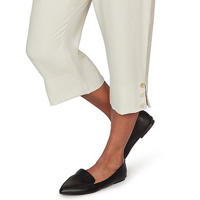 Petite Alfred Dunner Relaxed Elastic Waist Front Pocket Capri Pants