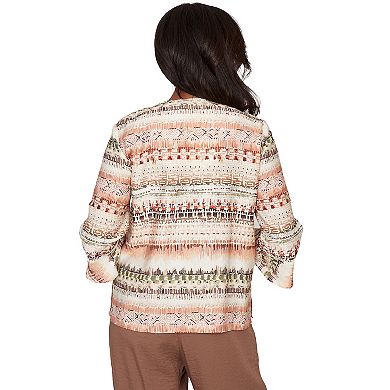Petite Alfred Dunner Biadere Stripe Center Seam Top