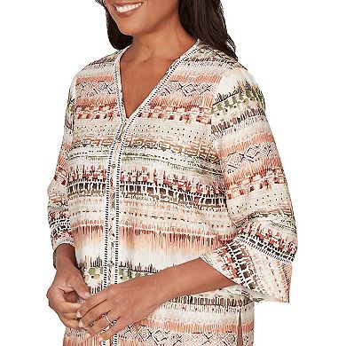 Women's Alfred Dunner Textured Biadere Pattern Top