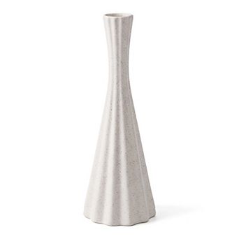 Modern Ceramic Vase for Home DecorTall Matte Flower Vase, Ribbed Textured Decorative Vase for Table