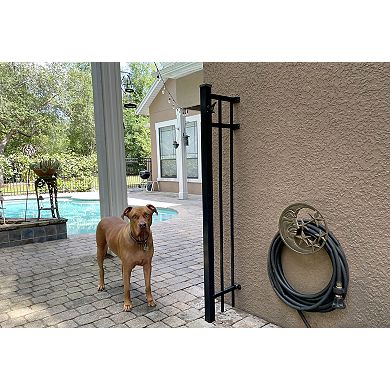 Cast Iron Crescent Moon and Stars Wall Mounted Garden Hose Holder Bronze Finish