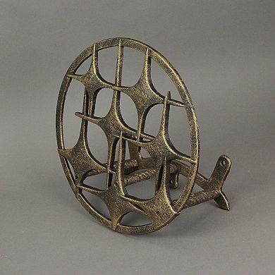 Cast Iron Mid Century Modern Stars Decorative Wall Mounted Garden Hose Holder